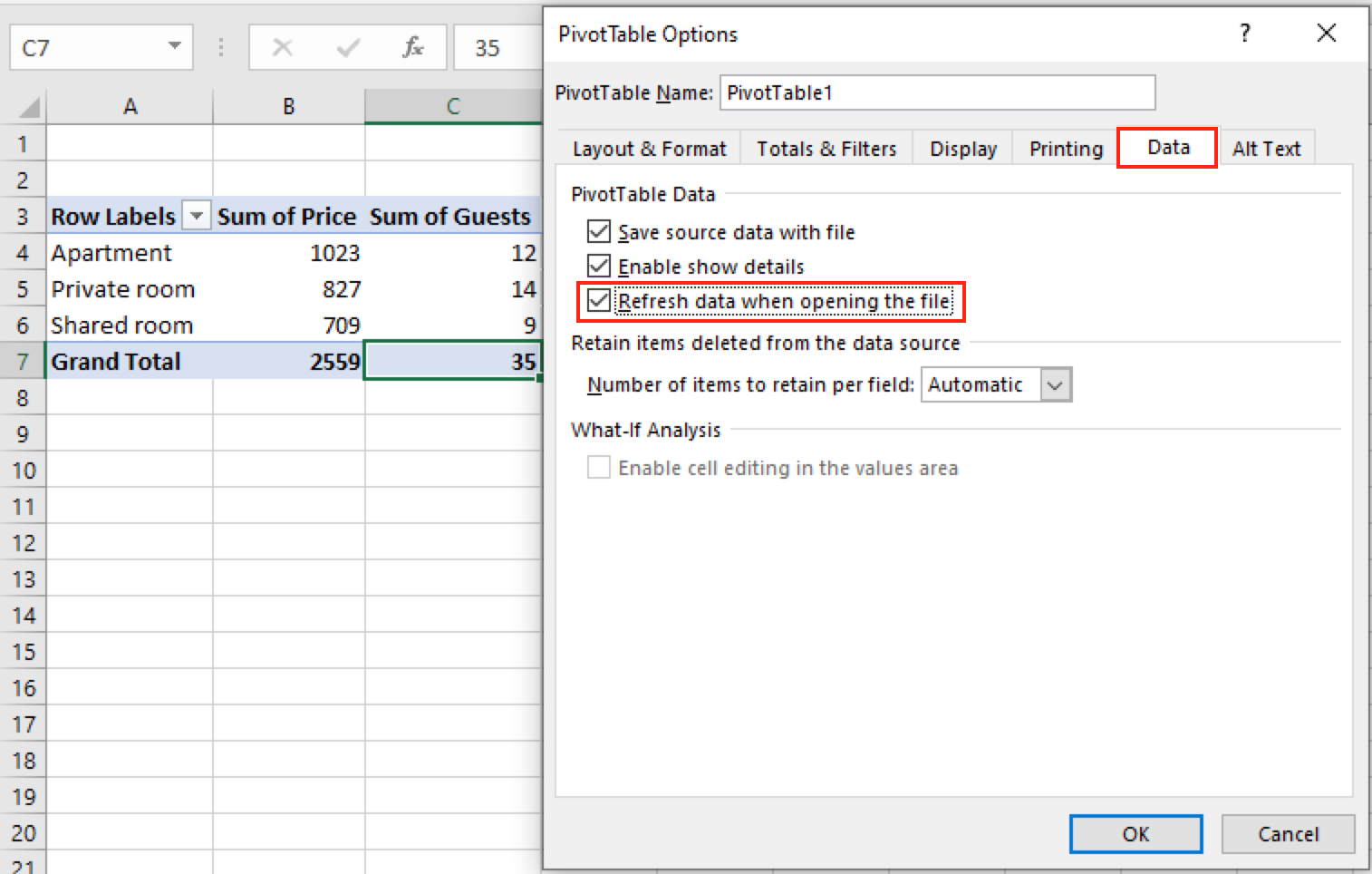 Auto Refresh Pivot Table Data In Excel