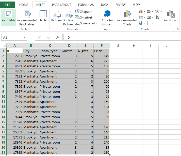 data table tool excel 2013