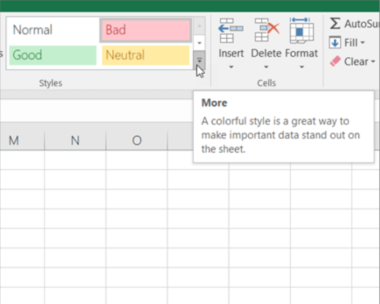 Excel File Pro Style Color How to select a style in Excel
