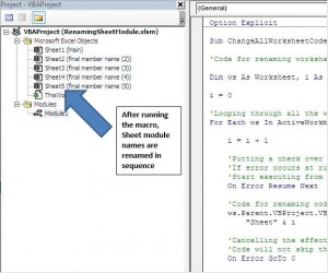 Rename the worksheet module name using VBA in Microsoft Excel