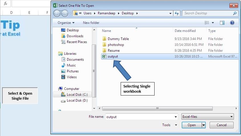 writing path in vba excel for mac