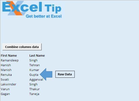 Combine Column Data In Excel