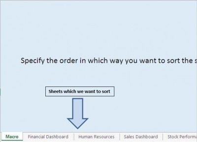 Sort the worksheets in a workbook using VBA in Microsoft Excel