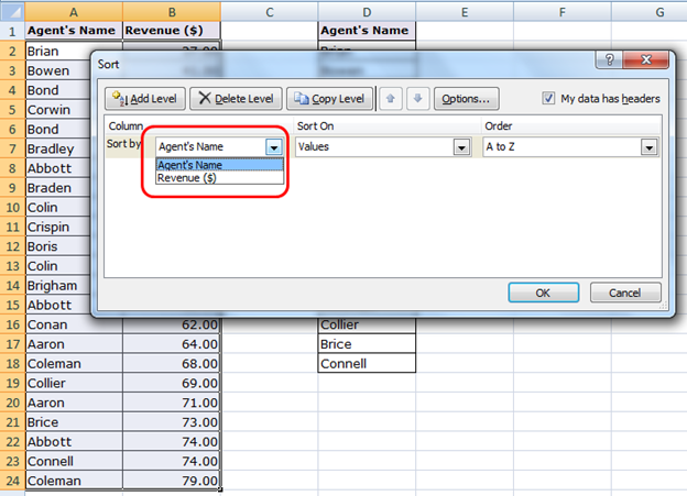 Sorting by Custom Lists in Excel