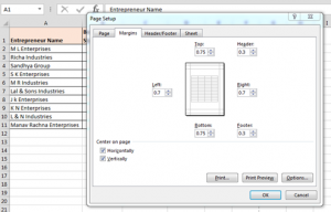 Print in Microsoft Excel