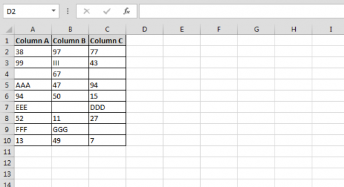 Count the number of cells with numeric data in a range in Microsoft Excel