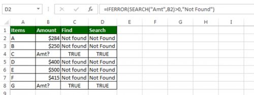 Find if a character is in a cell in Microsoft Excel