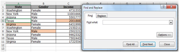 excel replace tab character