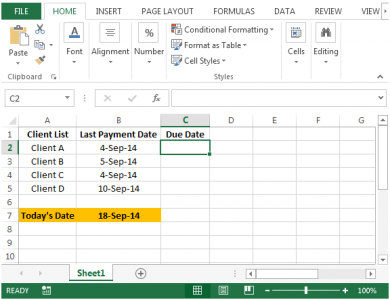 Indicating Due Payments, Based on the Current Date in Microsoft Excel 2010