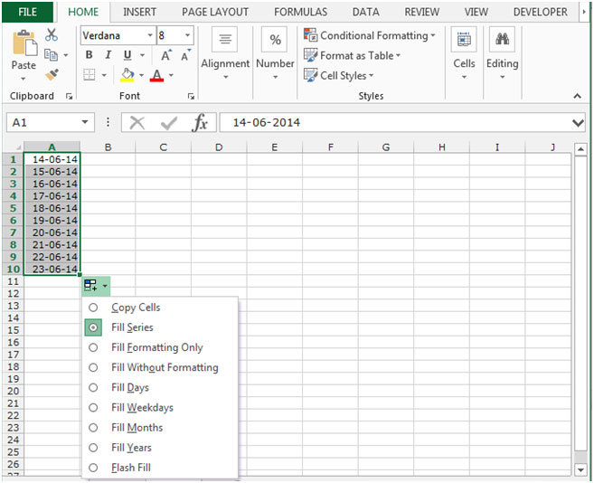 Filling A Range With A Series Of Dates In Microsoft Excel 10