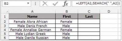 Separate First and Last Names in Excel