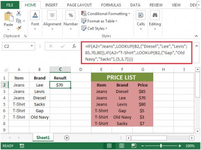 Retrieving the Price for a Specified Item and a Specified Brand in ...