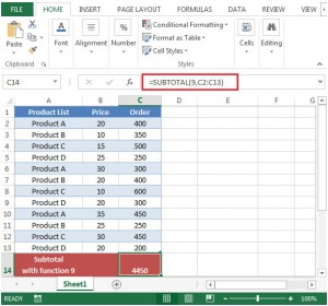 Summing the Visible Filtered List in Excel 2010