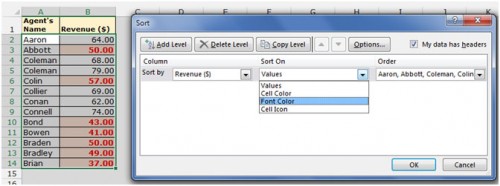 Sorting By Cell Color Font Color Or Cell Icon In Microsoft Excel