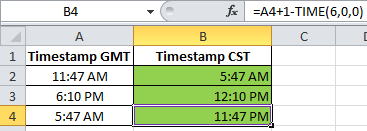 Convert Date and Time from GMT (Greenwich Mean Time) to (Central Time)