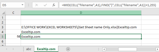 How To Get Filename In Excel