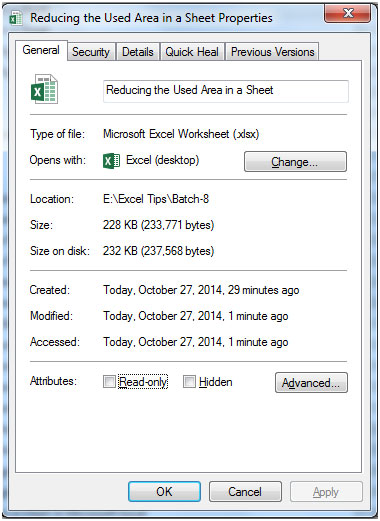 Reducing file size in Microsoft Excel