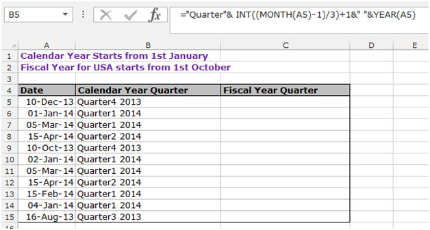 Quarterly Schedule Template from www.exceltip.com