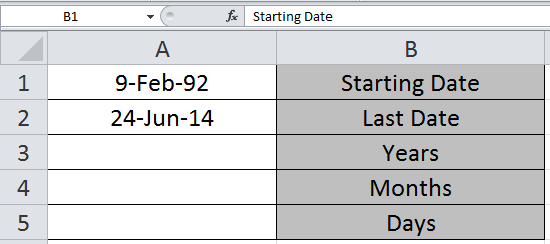 Calculating Number Of Days Months And Years Between Dates In Microsoft Excel