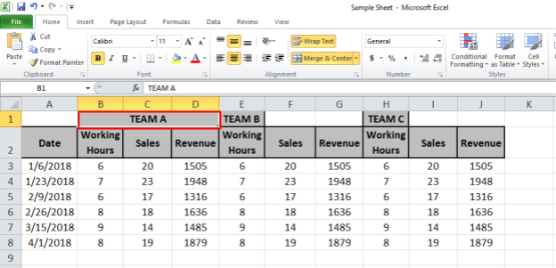 shortcut keys for merge and center in excel