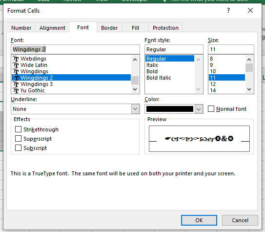 how to insert tick mark in excel shortcut key