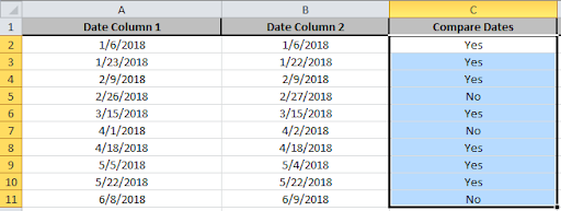 Datetime compare