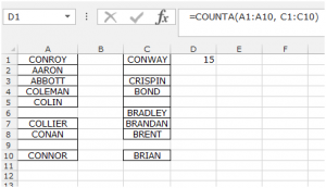 How to use COUNTA function in Microsoft Excel