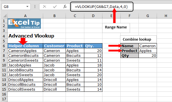 Vlookup excel