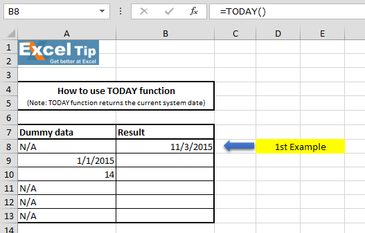 how to insert current date in excel manually