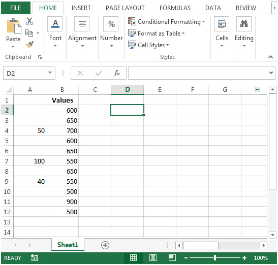 Excel Line Chart Skip Blanks