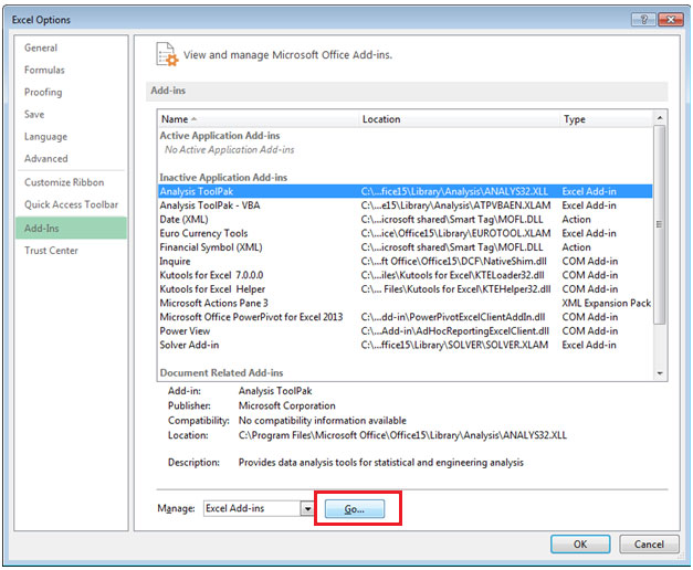 downloading data analysis excel mac