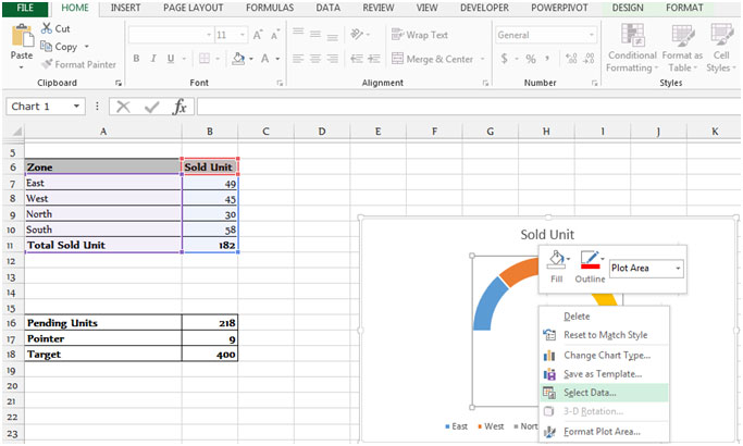 Speedometer Chart In Excel Template