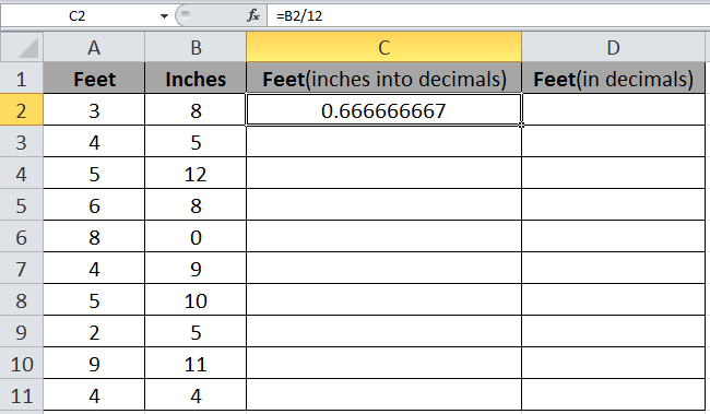 Tenths To Inches Chart