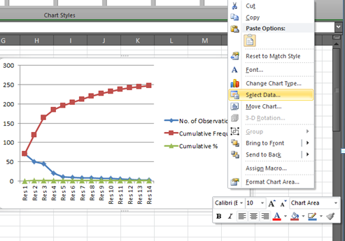 How To Do Pareto Chart In Excel 2013