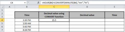How to Convert Time to Decimal in Excel