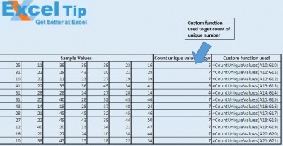 Count Unique Values Using VBA in Microsoft Excel 2010