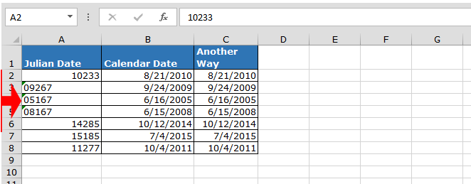 Julian Code Chart