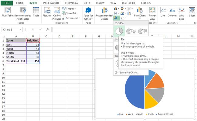 Using Pie Charts In Excel 2010