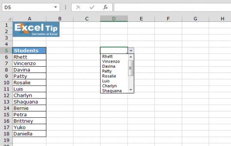Create Drop Down Lists in Excel using Data Validation