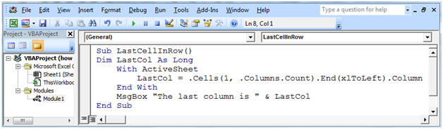 How To Find The Last Used Cell In A Row In Microsoft Excel 2010