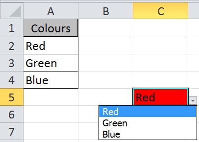 how to make a drop down list in excel for one cell