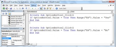 ActiveX Controls in Microsoft Excel