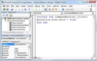 ActiveX Controls in Microsoft Excel