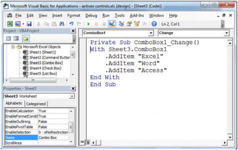 ActiveX Controls in Microsoft Excel