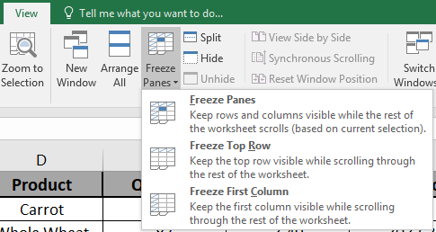 how to freeze a column on excel with headermac