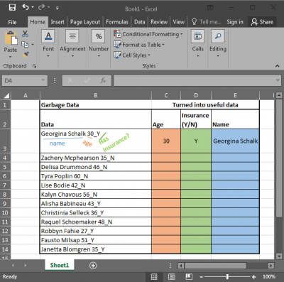 How to use the LEFT function in Excel