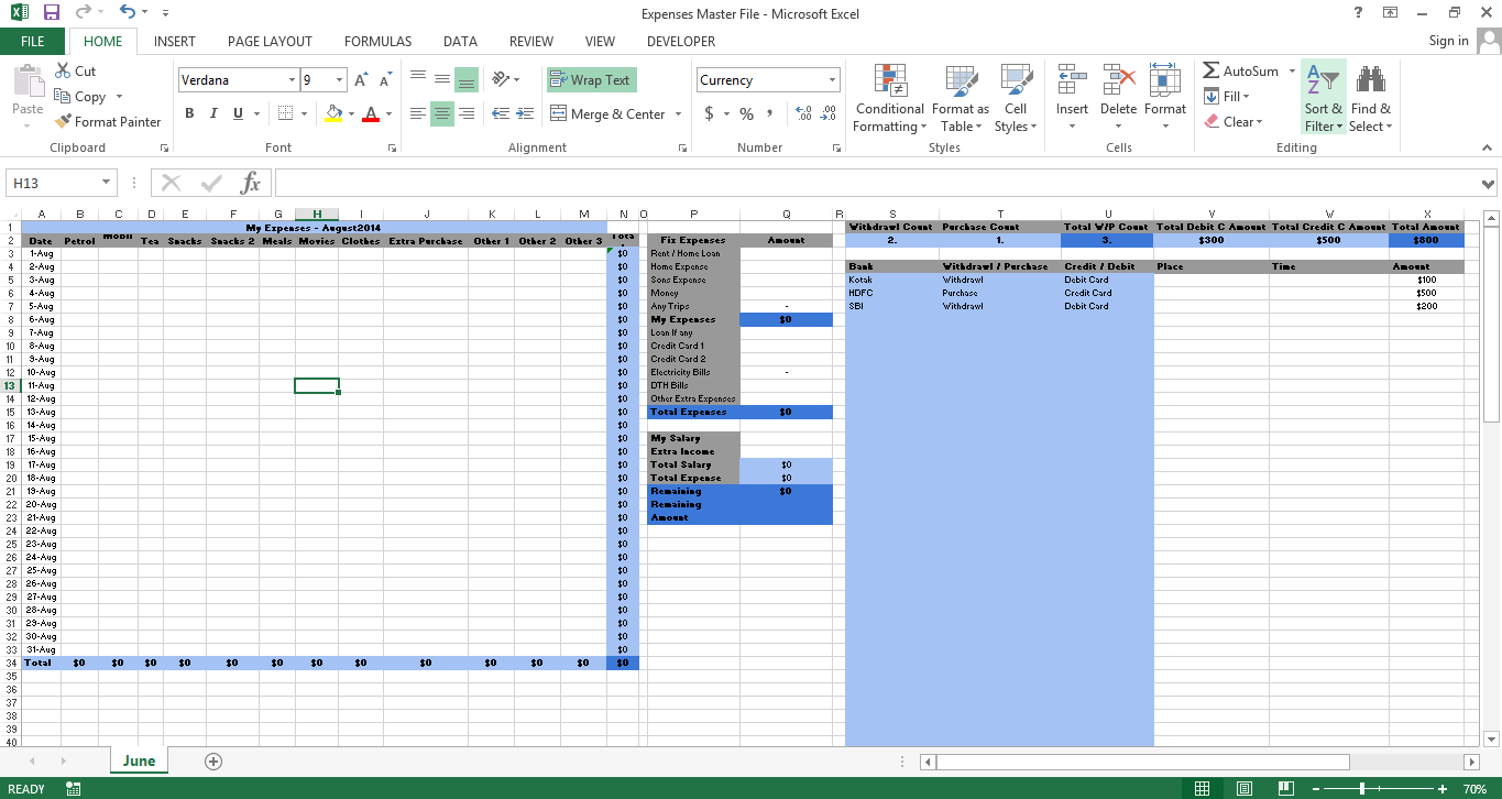 Excel Budget Report Template