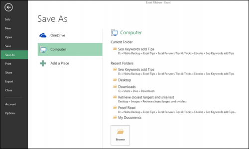 File Tab Ms File Tab in Microsoft Excel