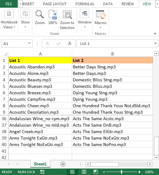 How to Cross-check two lists for discrepancies in MS Excel