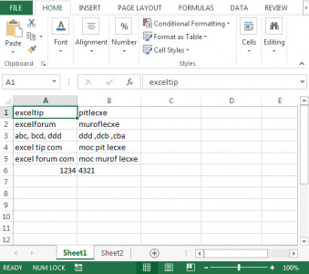 How to get Text & Number in Reverse through VBA in Microsoft Excel